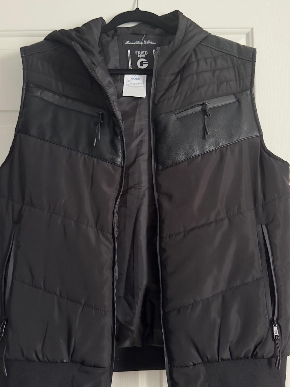 Fried Denim Men's Black Puffer Hooded Vest